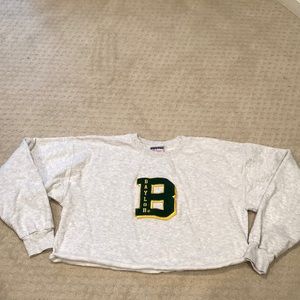 Baylor grey oversized cutoff sweatshirt tackle detail Large